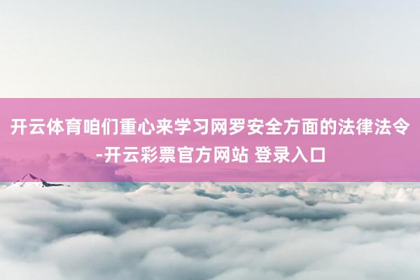 开云体育咱们重心来学习网罗安全方面的法律法令-开云彩票官方网站 登录入口