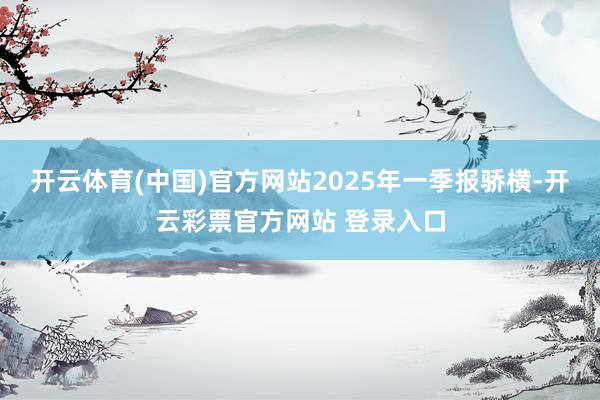 开云体育(中国)官方网站2025年一季报骄横-开云彩票官方网站 登录入口